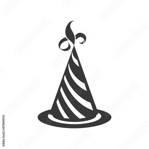 minimalist logo or symbol birthday hat black color only
