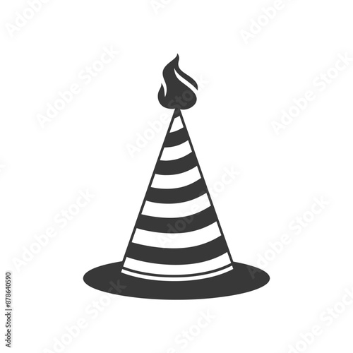 minimalist logo or symbol birthday hat black color only