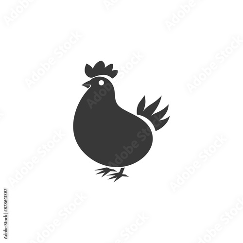 minimalist logo or symbol chicken black color only