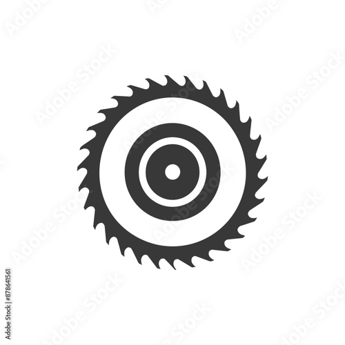 minimalist logo or symbol circle saw blade black color only