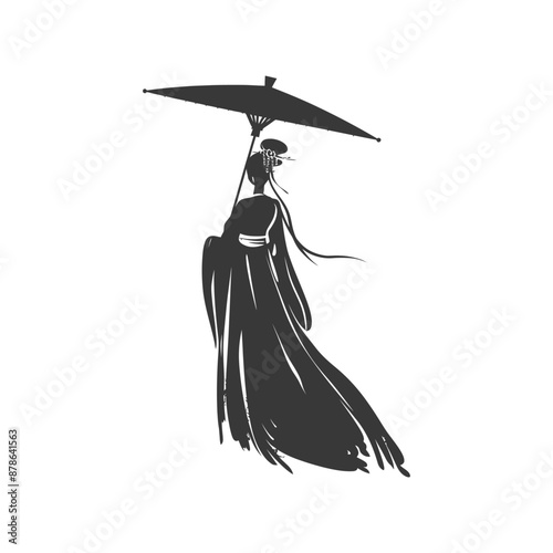 minimalist logo or symbol chinese women black color only
