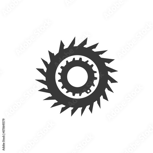 minimalist logo or symbol circle saw blade black color only