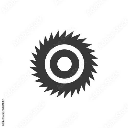 minimalist logo or symbol circle saw blade black color only