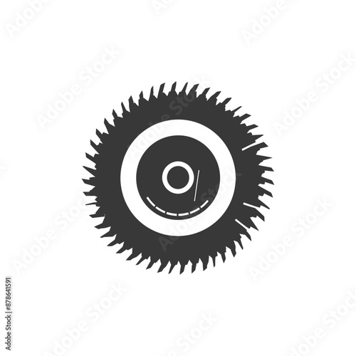 minimalist logo or symbol circle saw blade black color only