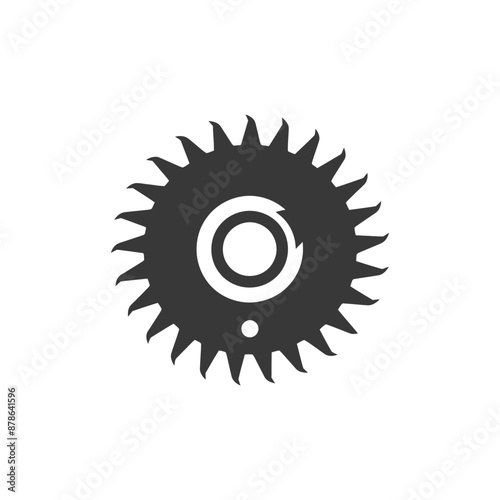minimalist logo or symbol circle saw blade black color only