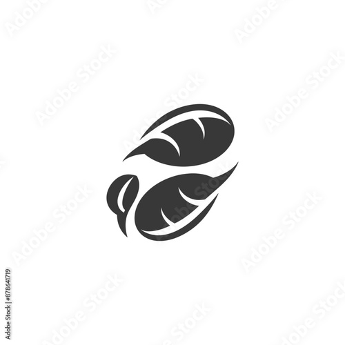minimalist logo or symbol coffee beans black color only