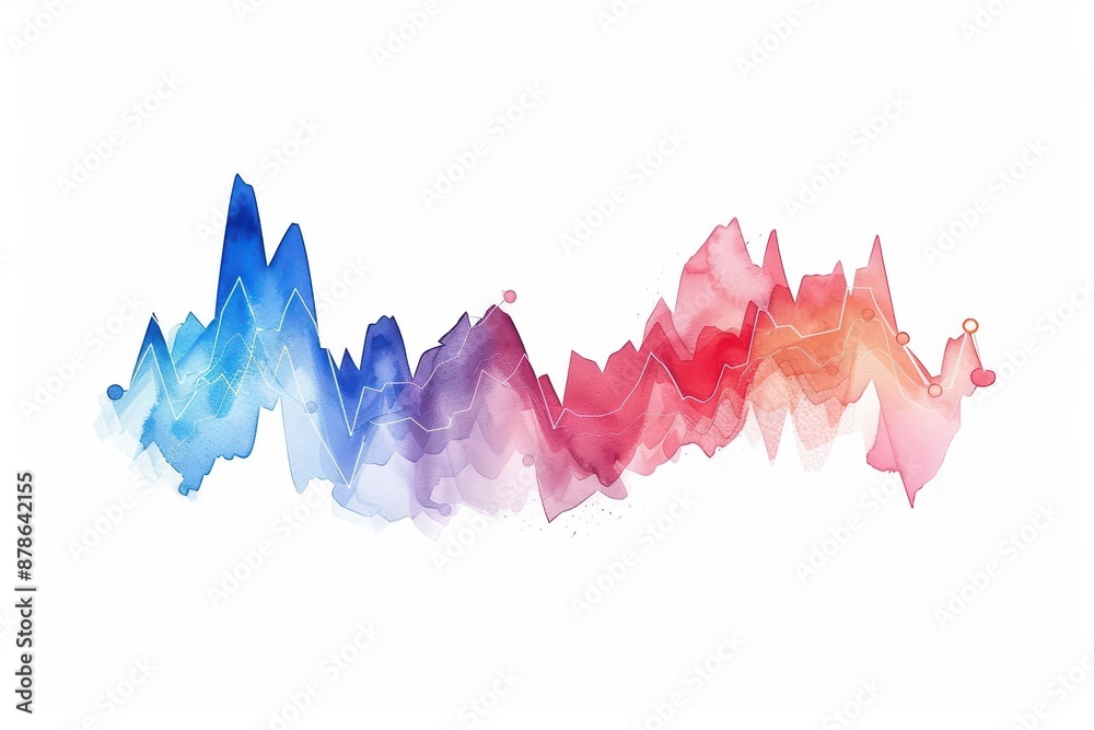 The fluidity of a floating exchange rate captured in a colorful watercolor illustration, isolate on white background with copy space The fluidity of a floating exchange rate captured in a colorful watercolor illustration, isolate on white background with copy space