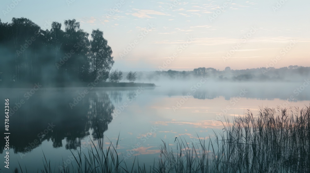 Fototapeta premium Foggy lake