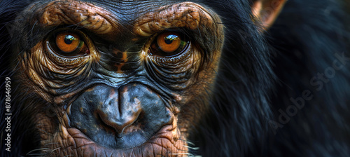 Close Up photo of Chimpanzee, Face Background, Nature Wallpaper