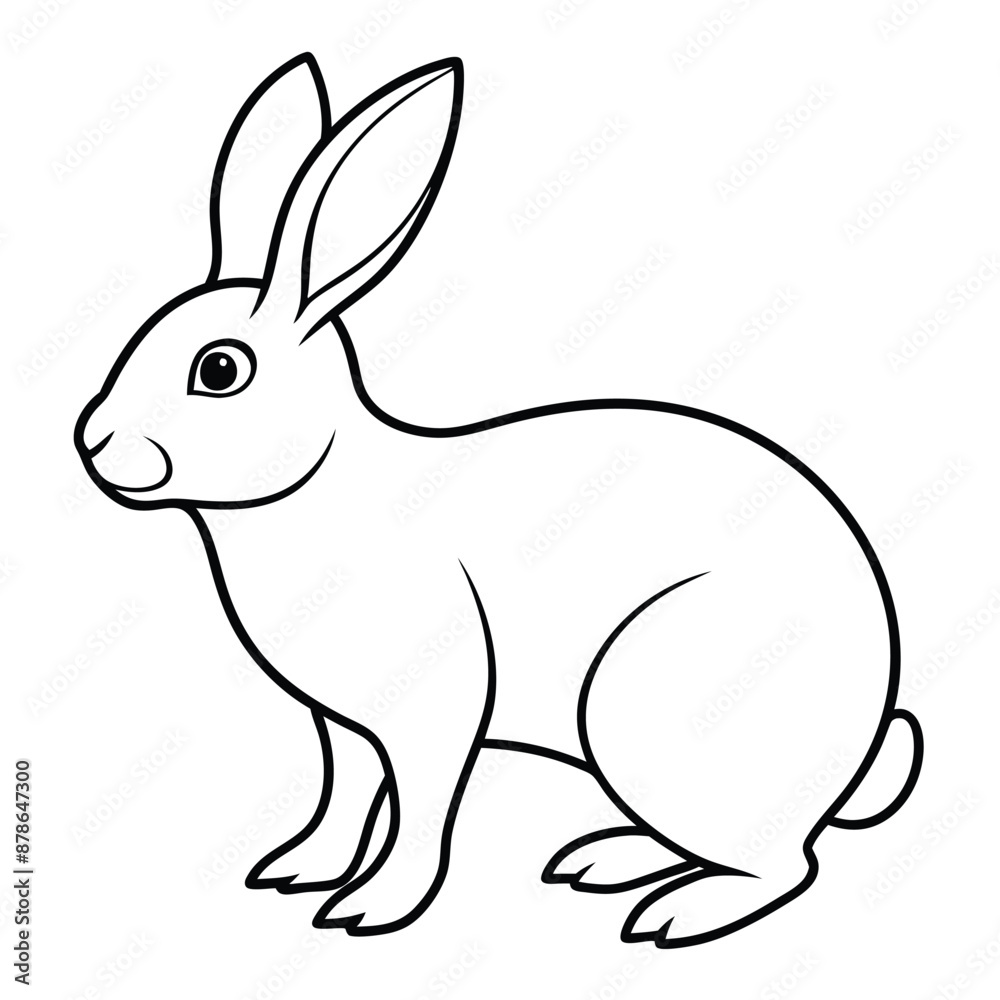 Hare silhouette set. Vector illustration black and white Hare silhouette set. Vector illustration black and white