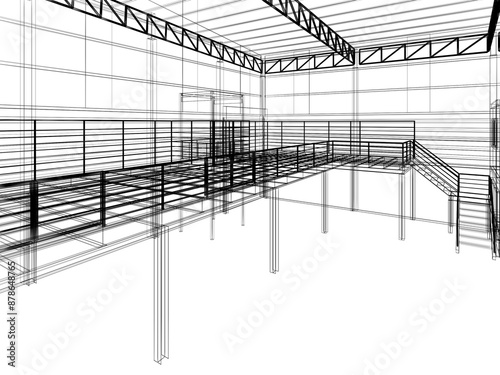 3d rendering of interior warehouse