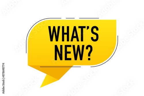 What's new. Origami style speech bubble banner. Pop art style. Vector line icon for Business and Advertising. Vector illustration
