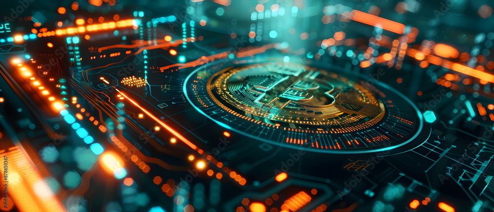 Global recession. Financial crisis. Image of golden bitcoin rising among piles of other crypto coins on digital background of chart, Investment Risks in Crypto Businesses Global recession. Financial crisis. Image of golden bitcoin rising among piles of other crypto coins on digital background of chart, Investment Risks in Crypto Businesses