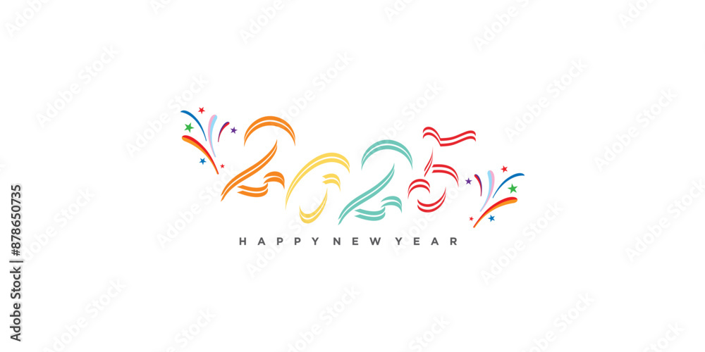Happy new year 2025 logo design unique concept Premium Vector Happy new year 2025 logo design unique concept Premium Vector