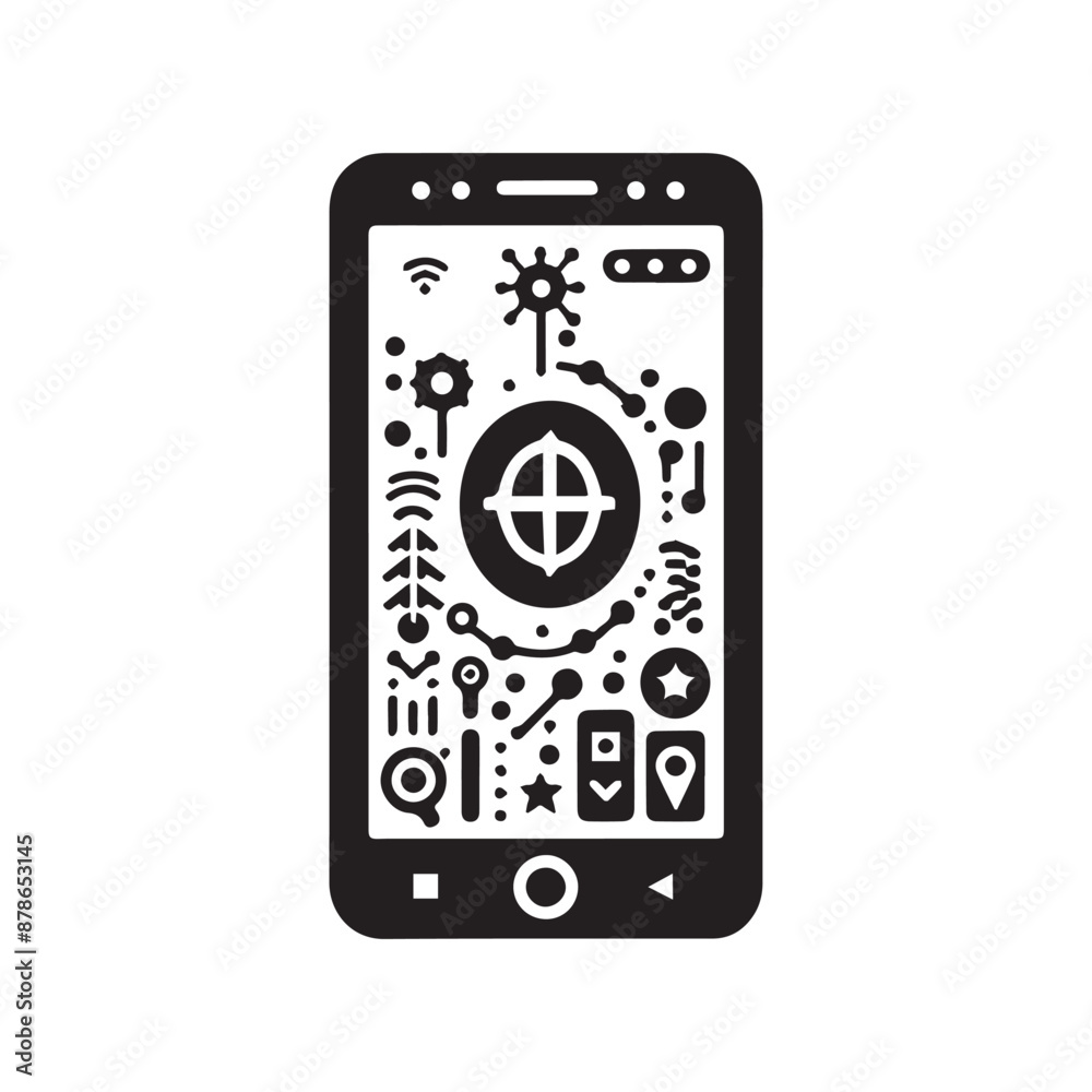 Smart phone design line art vector illustration
Smart phone design line art vector illustration