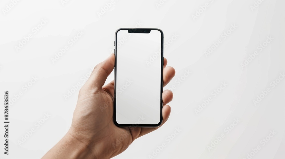 hand holding mobile phone on white background hand holding mobile phone on white background