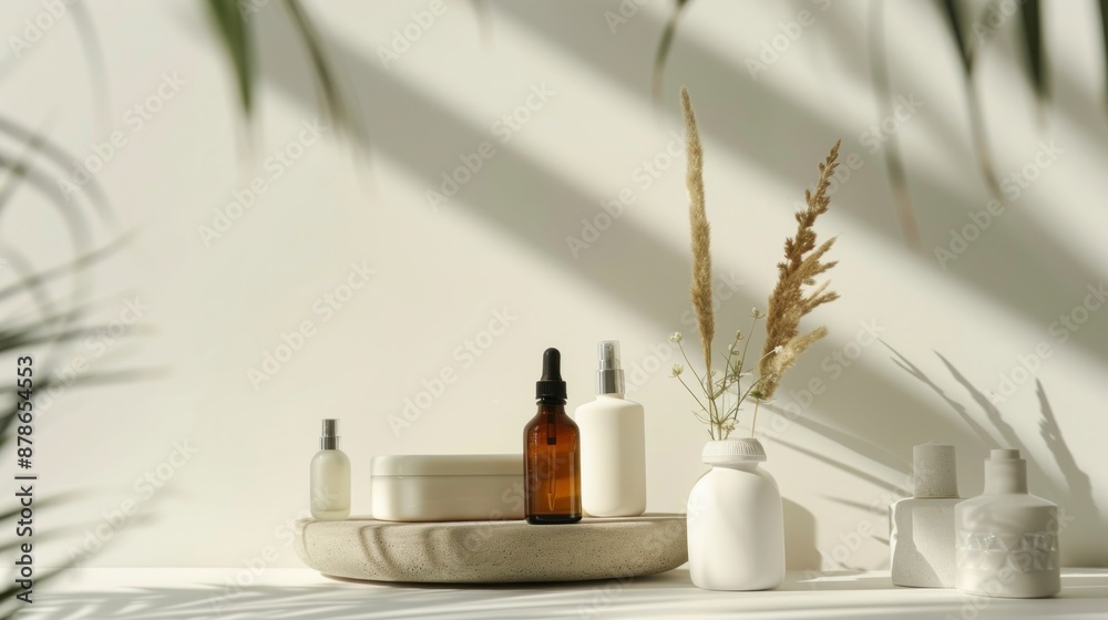 White background with a minimalist product setup, perfect for showcasing new items White background with a minimalist product setup, perfect for showcasing new items