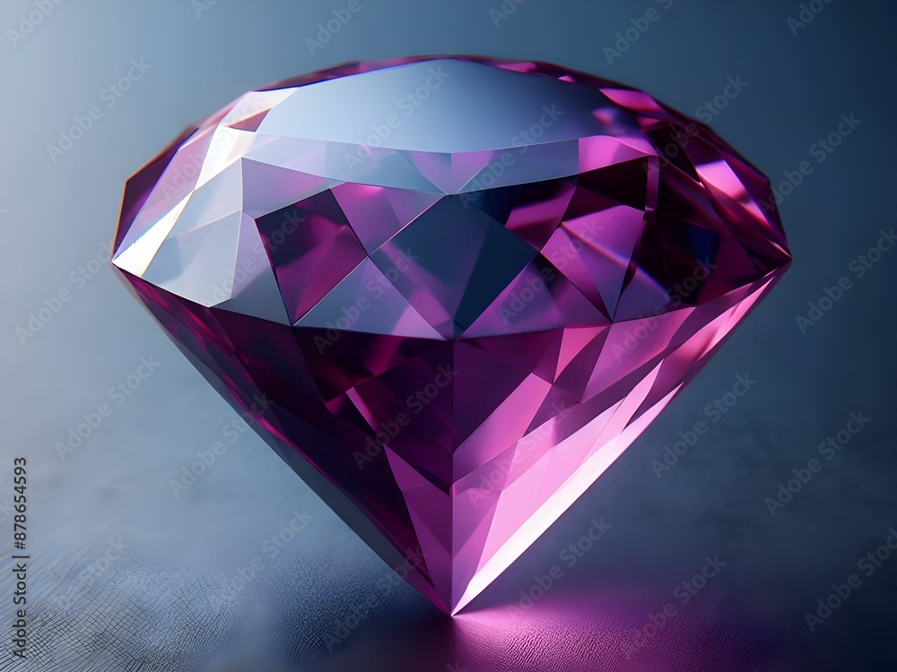 shiny bright big transparent purple diamond gemstone in an abstract dark background shiny bright big transparent purple diamond gemstone in an abstract dark background
