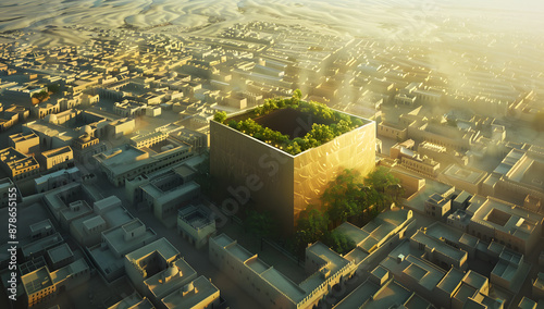 the mukaab or the new mukaab in Riyadh Saudi Arabia 2030	 photo