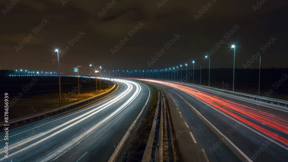 traffic on highway at night traffic on highway at night