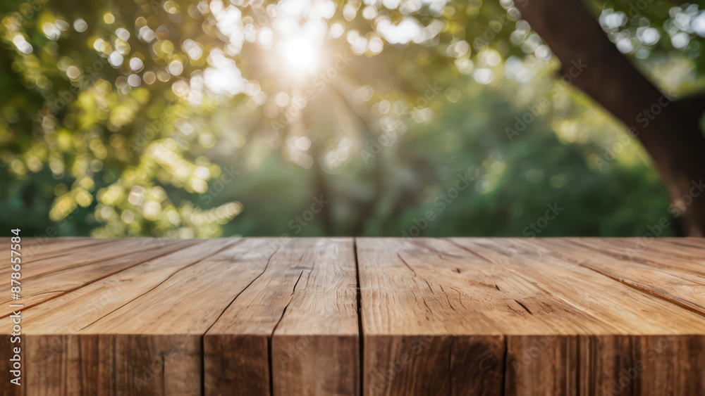 wooden table and nature wooden table and nature