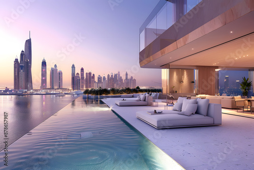 dubai skyline infinity pool appartment property for sale 2030	 photo