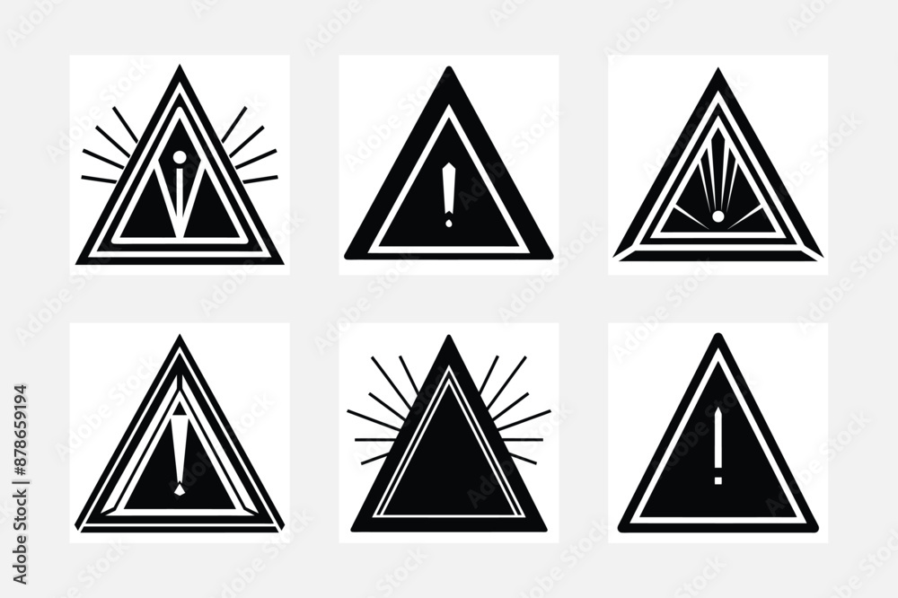 set of icons of safety Danger work set of icons of safety Danger work