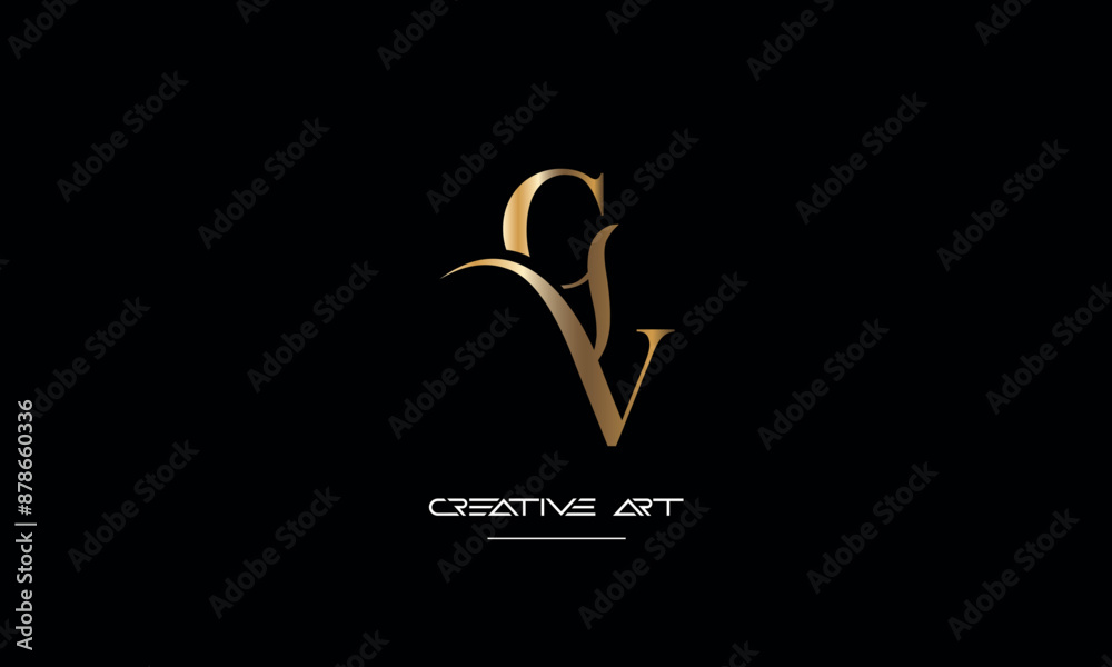 GV, VG, G, V abstract letters logo monogram