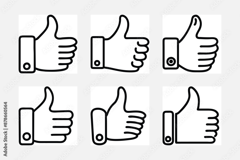 set of thumbs up icons set of thumbs up icons