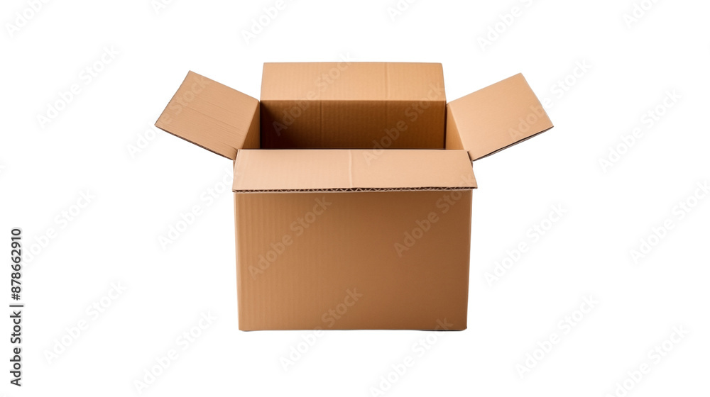Open empty cardboard box transparent background. Open empty cardboard box transparent background.