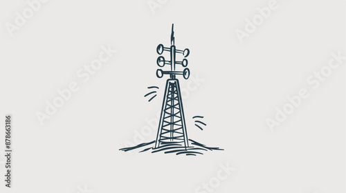 Antenna vector sketch icon isolated on background. 