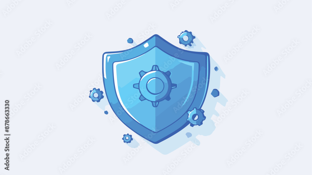 Antivirus vector line icon isolated on white backgroud