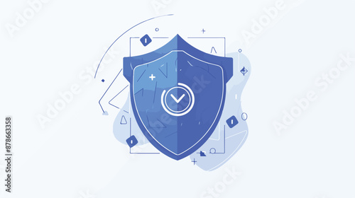 Antivirus vector line icon isolated on white backgroud