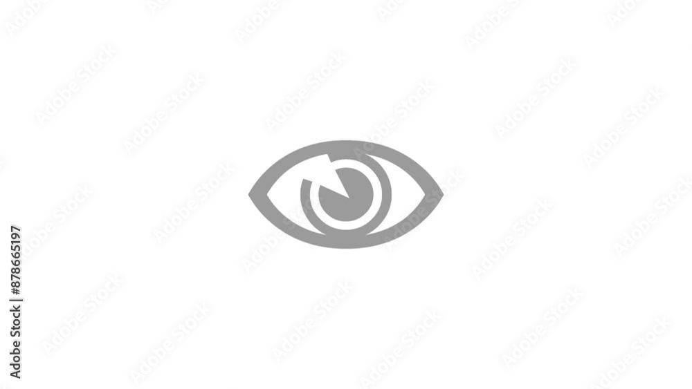 Human eye shape icon animation on white background Human eye shape icon animation on white background