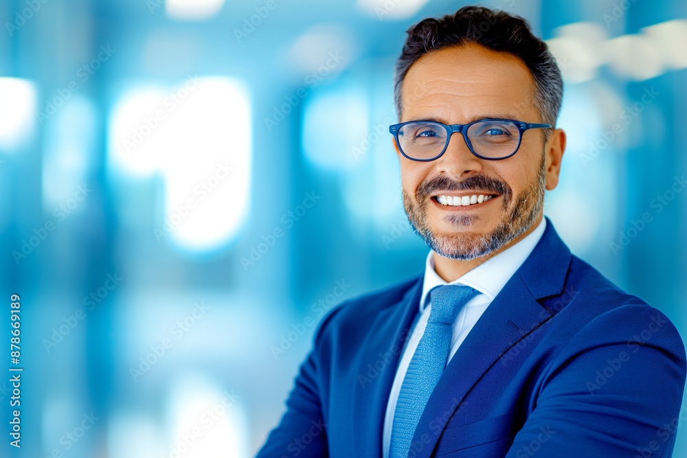 Confident Business Executive in Modern Office Space Confident Business Executive in Modern Office Space