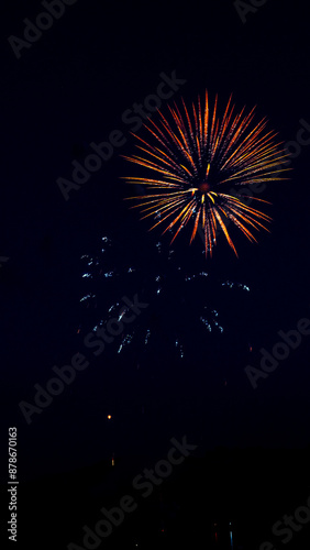 fireworks in the night sky #07 with copy space