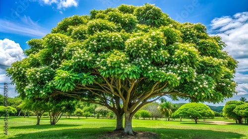 Tembusu (Fagraea fragrans), tropical tree in Thailand photo