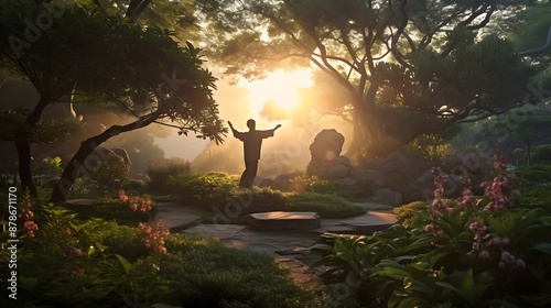 People Exercising Energetically in a Sunlit Park Setting