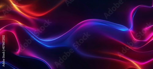 The abstract poster cover has a dark grainy gradient color background, purple, red, orange, blue, and black colors