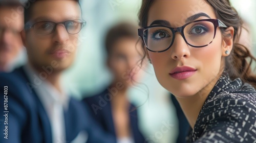 Business Strategy Session Led by Female Executive with Glasses © Luba