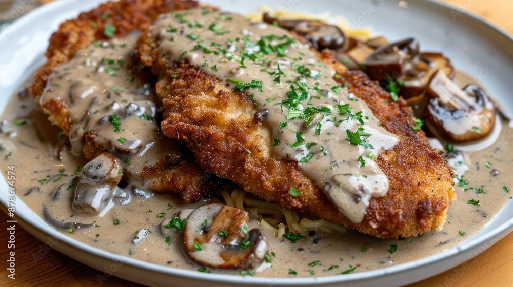 Chicken Cordon Bleu Schnitzel with Mushroom Sauce Chicken Cordon Bleu Schnitzel with Mushroom Sauce
