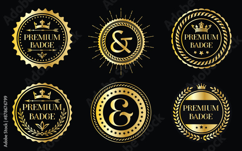 Luxury logotype elegant logo set vector