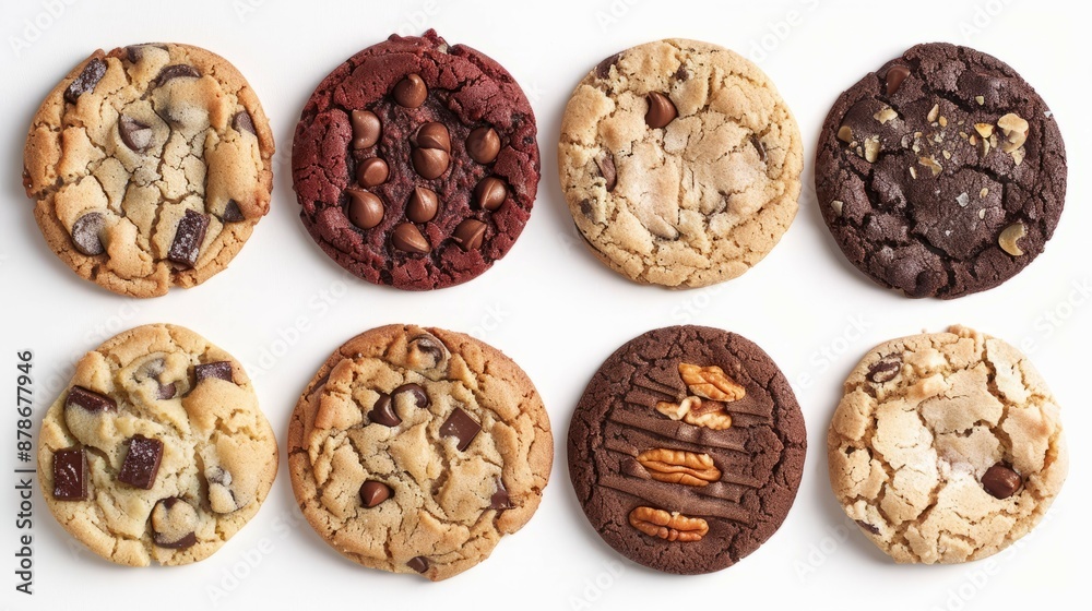 Assorted chocolate chip cookies. Delicious homemade chocolate chip cookies with different toppings. Assorted chocolate chip cookies. Delicious homemade chocolate chip cookies with different toppings.