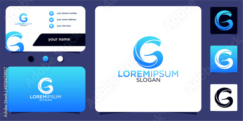 collection of initials letter G abstract monogram with gradient colors business card vector design logo