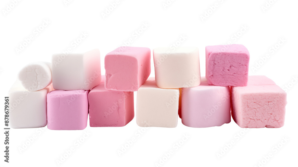 Set of delicious marshmallows close-up, isolated on transparent background. Set of delicious marshmallows close-up, isolated on transparent background.