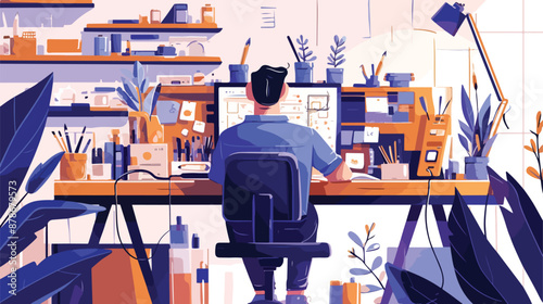Artistic tools online store vector concept isolated.