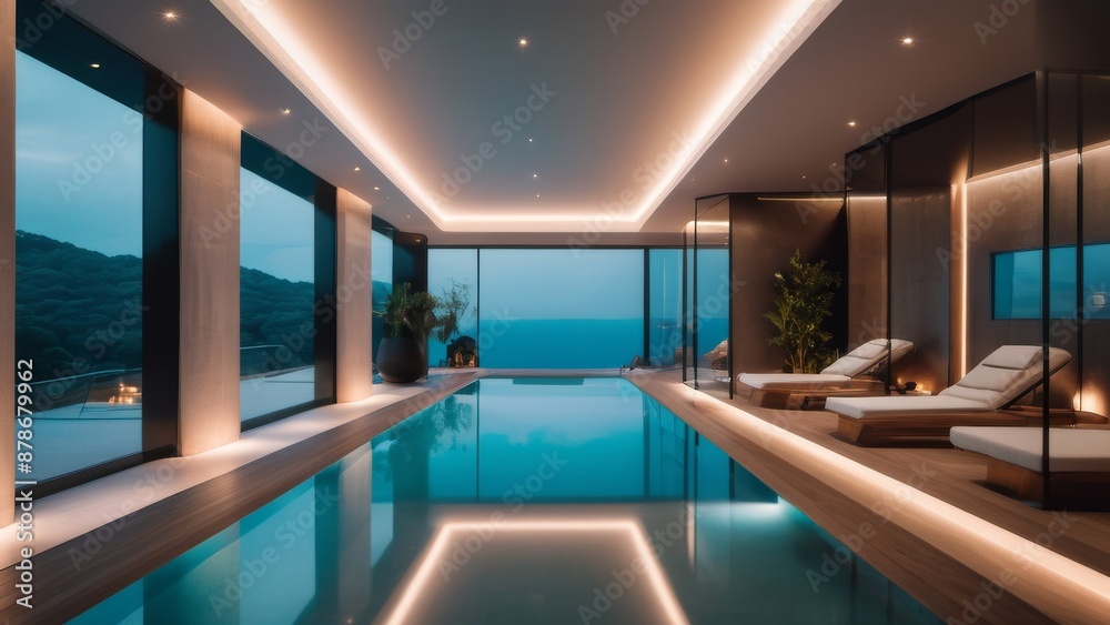 Indoor swimming pool in the building Indoor swimming pool in the building