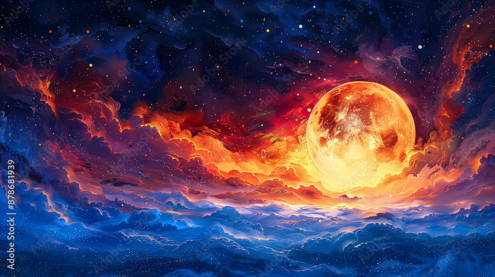 Solar flares painting abstract patterns in the night sky
