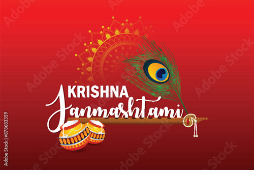 Happy janmashtami celebration card