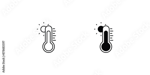 temprature set icon with white background vector stock illustration photo